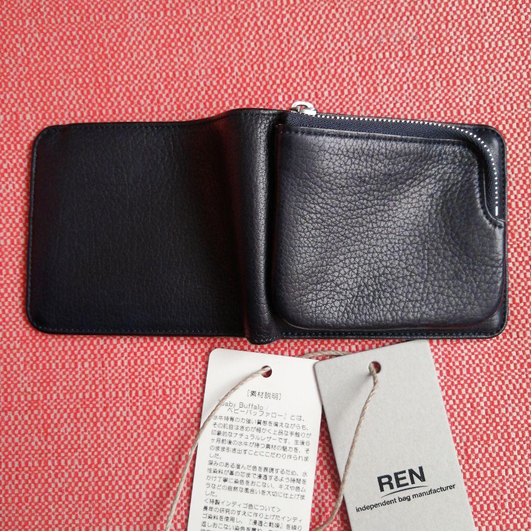 shirendon REN ネイビー 二つ折り財布