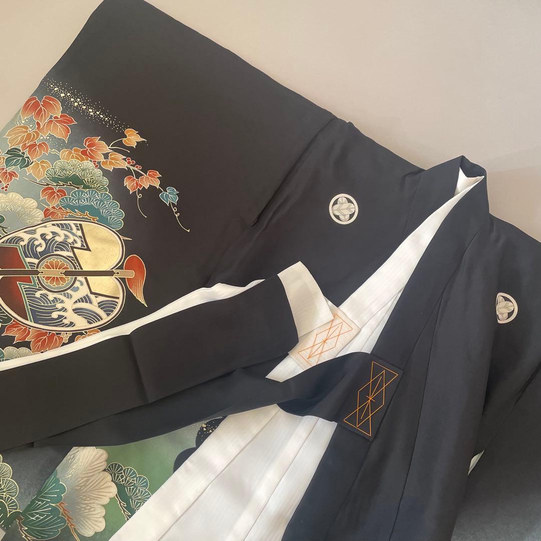 美品　男の子　お宮参り　産着　晴れ着　一つ身　長襦袢付き