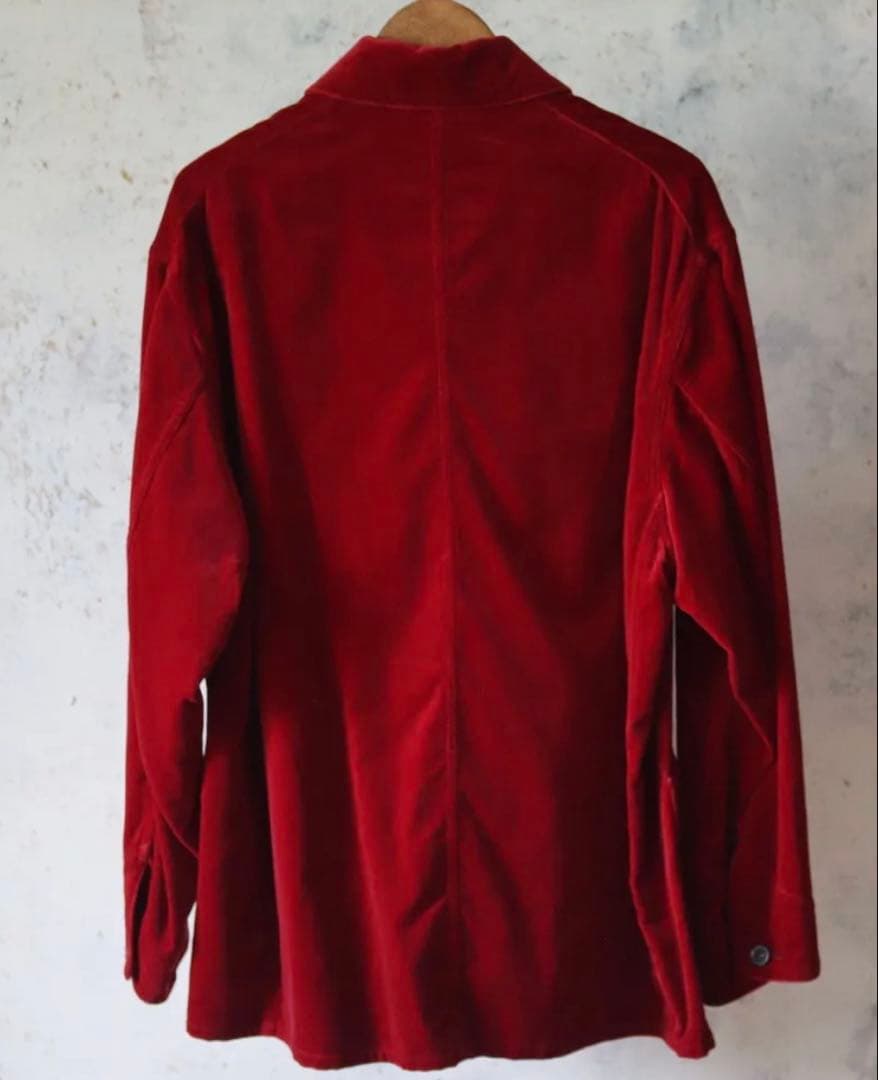 新品 blurhms Velvet Work Jacket DarkRed 4