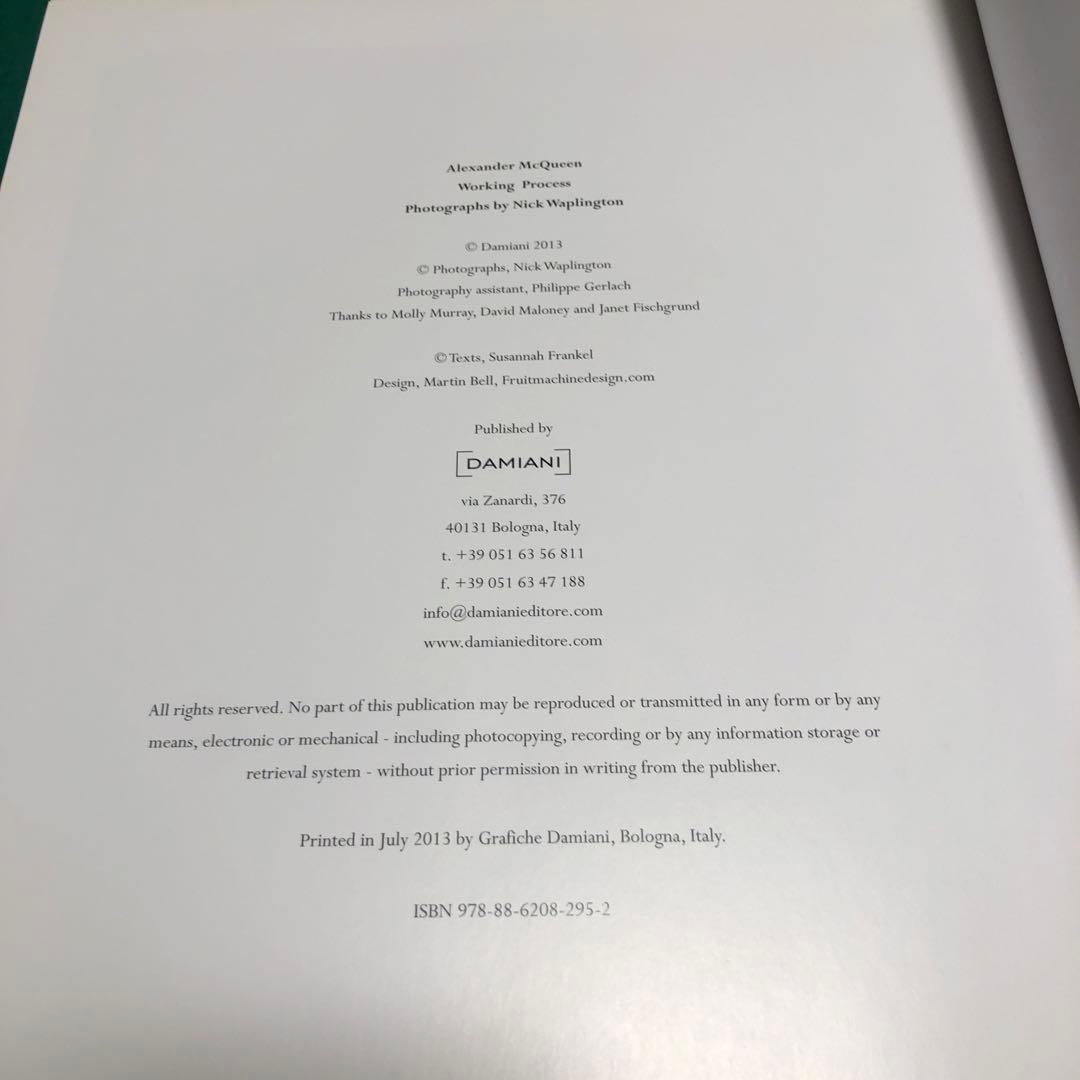 洋書 ALEXANDER McQUEEN WORKING PROCESS