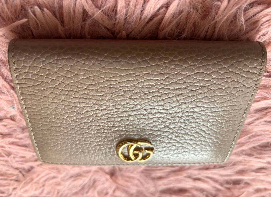 GUCCI グレー GG ダブルG ベージュ 名刺入れ カードケース ICカード