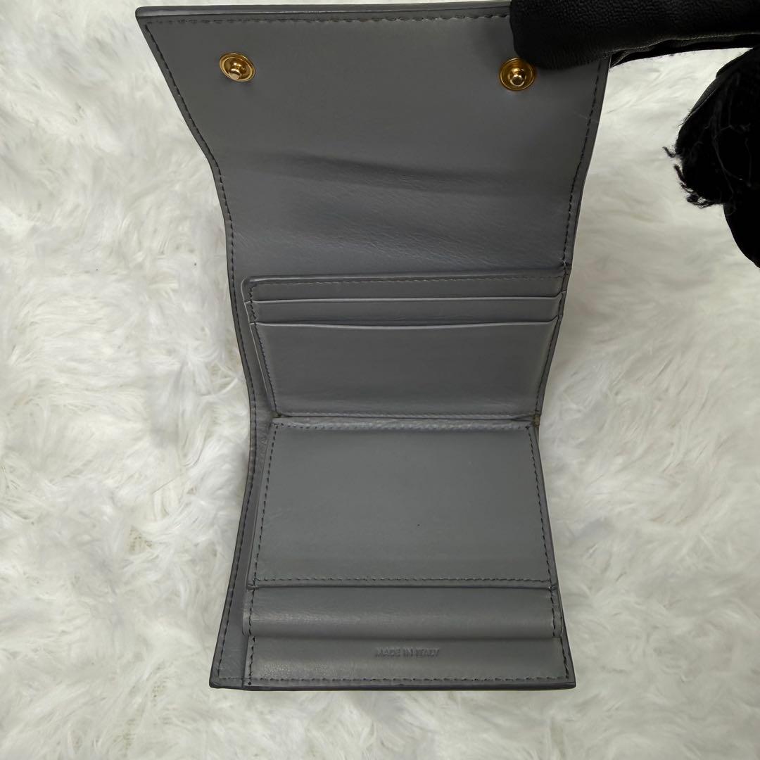 【美品】CELINE セリーヌ 三つ折り財布 箱付き 付属品　ウォレット　グレー