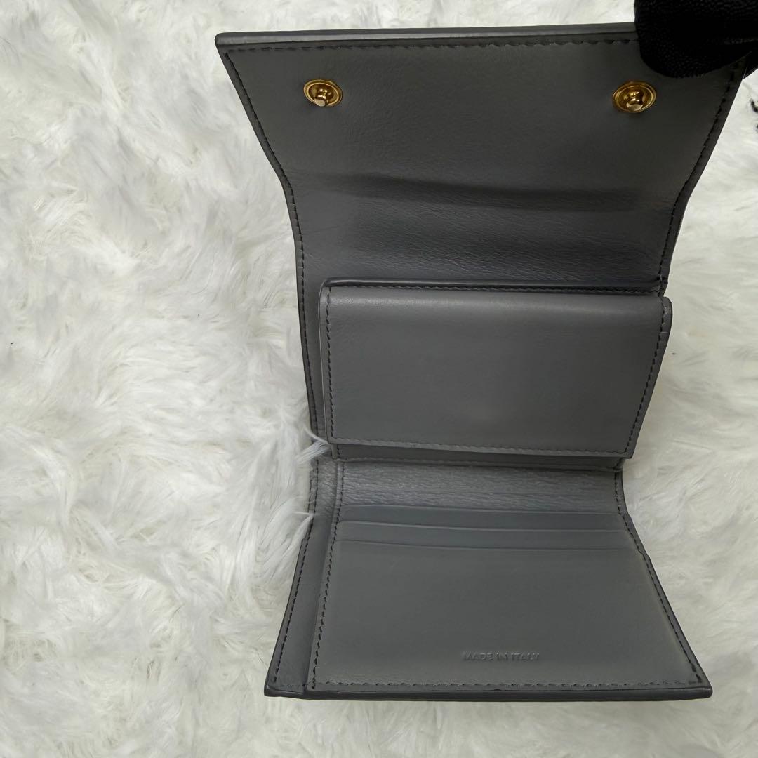 【美品】CELINE セリーヌ 三つ折り財布 箱付き 付属品　ウォレット　グレー