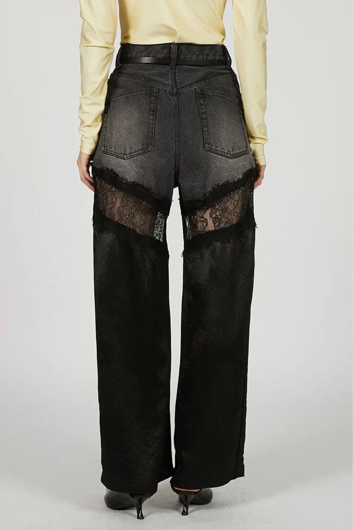 パンツ PRANK PROJECT denim lace blocking pants