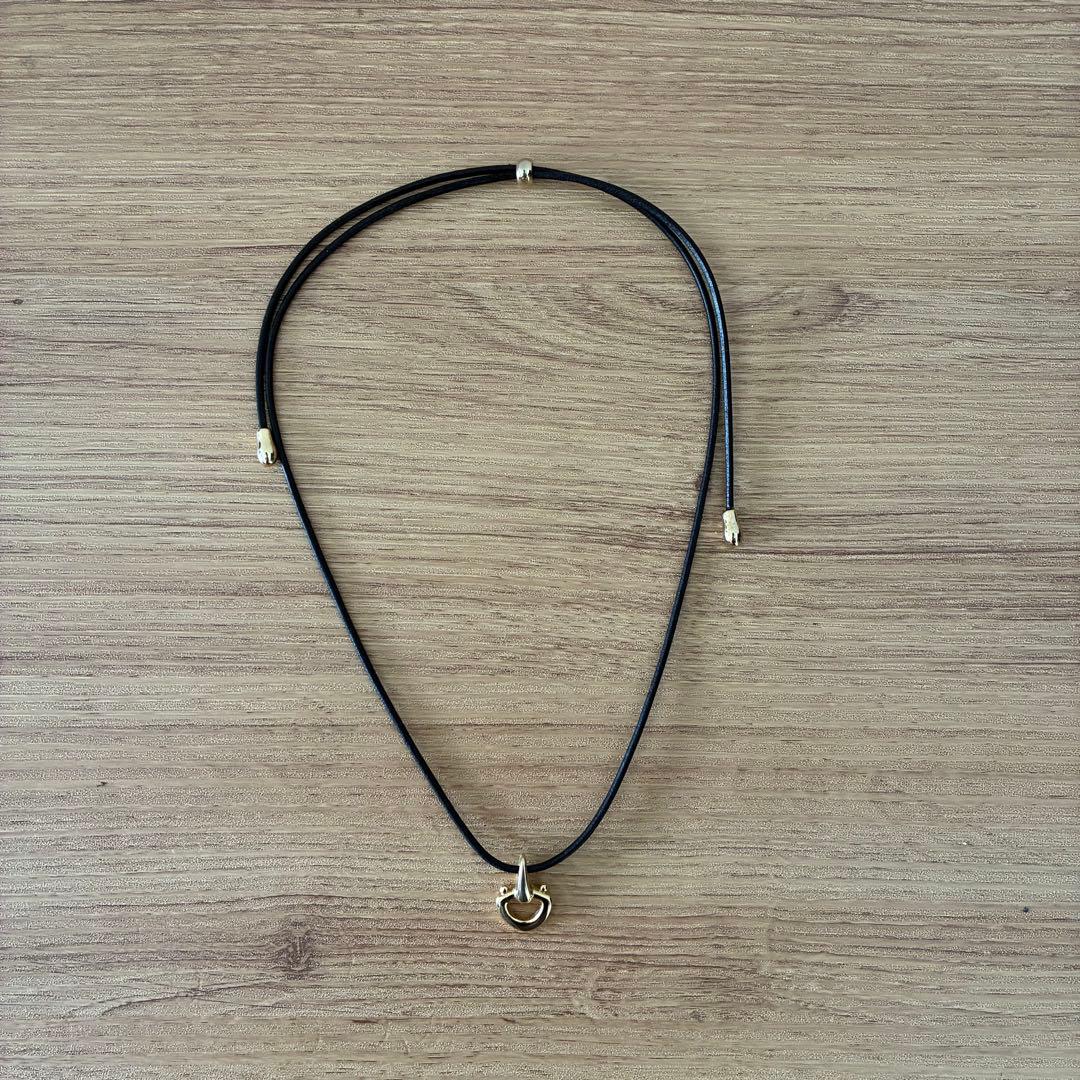 【h'eres】 CETACEA LEATHER CHOKER NECKLACE