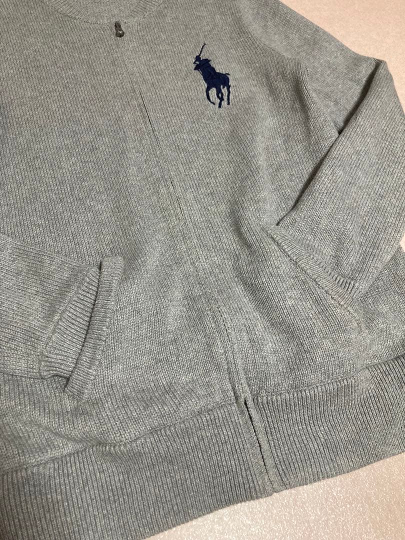 極美品 POLO RALPH LAUREN ノーカラー ニット ジャケット