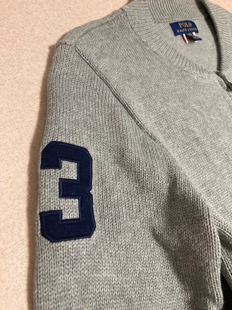 極美品 POLO RALPH LAUREN ノーカラー ニット ジャケット