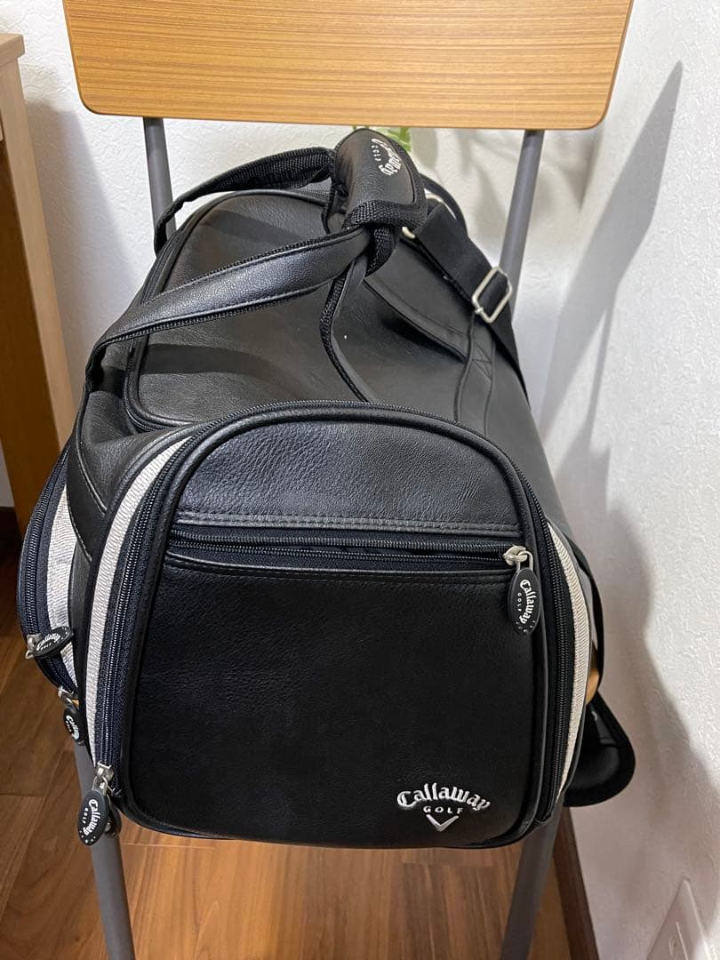[美品]Callaway ゴルフ ボストンバッグ ブラック レザー　大容量