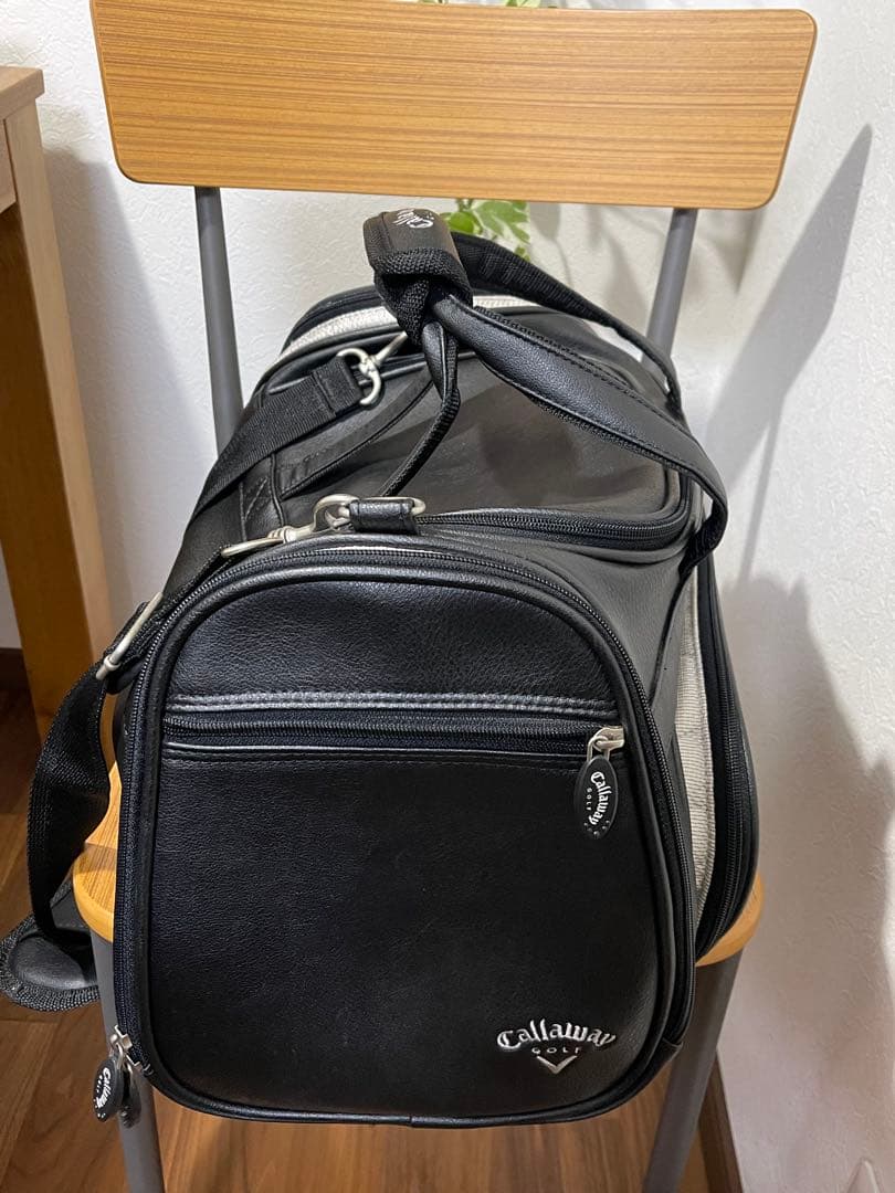 [美品]Callaway ゴルフ ボストンバッグ ブラック レザー　大容量