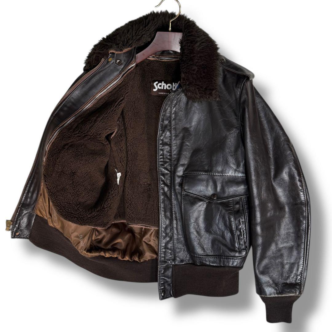 Schott USA G-1 カウレザー ライナー付き フライトジャケット L