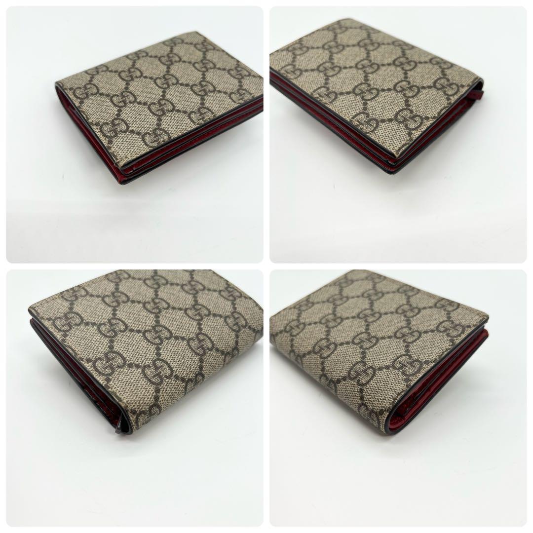 美品✨GUCCI　二つ折り財布　チェリー　GGスプリーム　インターロッキング