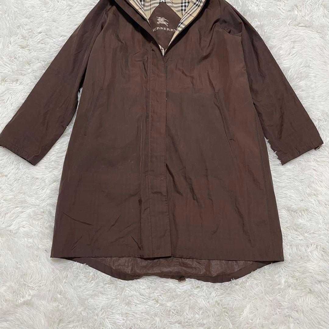 Burberry バーバリーロンドン　ナイロン　ノバチェック　コート　ブラウン