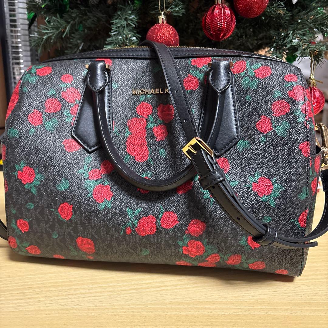 MICHAEL KORS ローズ柄 ボストンバッグ美品