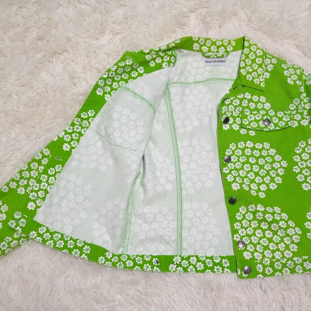 Marimekko puketti クロップドジャケット M グリーン 花柄22