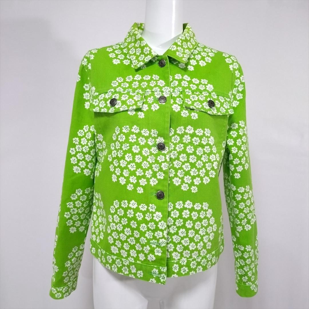 Marimekko puketti クロップドジャケット M グリーン 花柄22