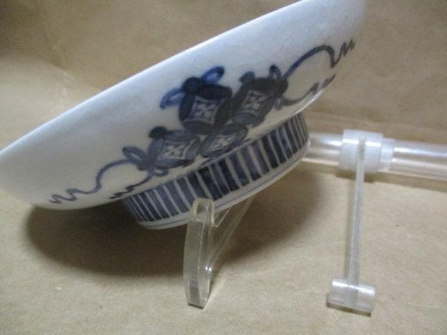 か*ず様 古鍋島焼色絵鶺鴒文皿　R98-1