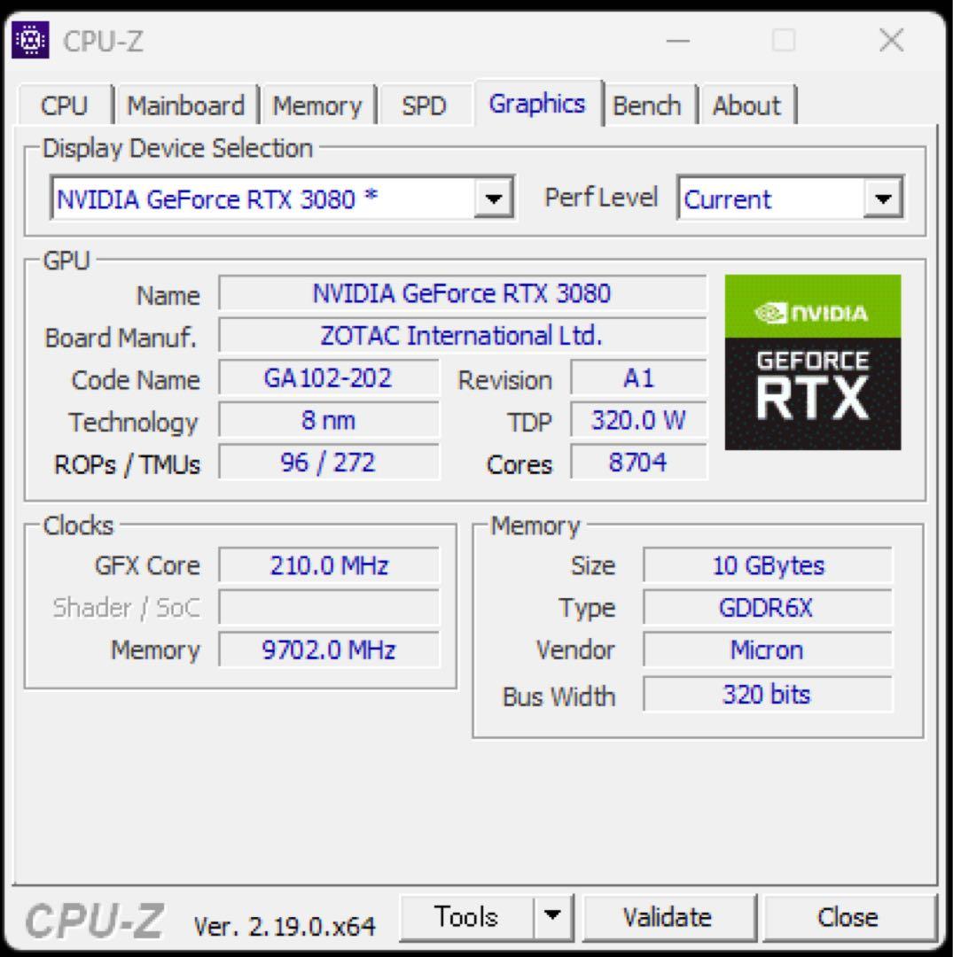 ジャンクZOTAC GeForce RTX 3080 10GB (LHR)