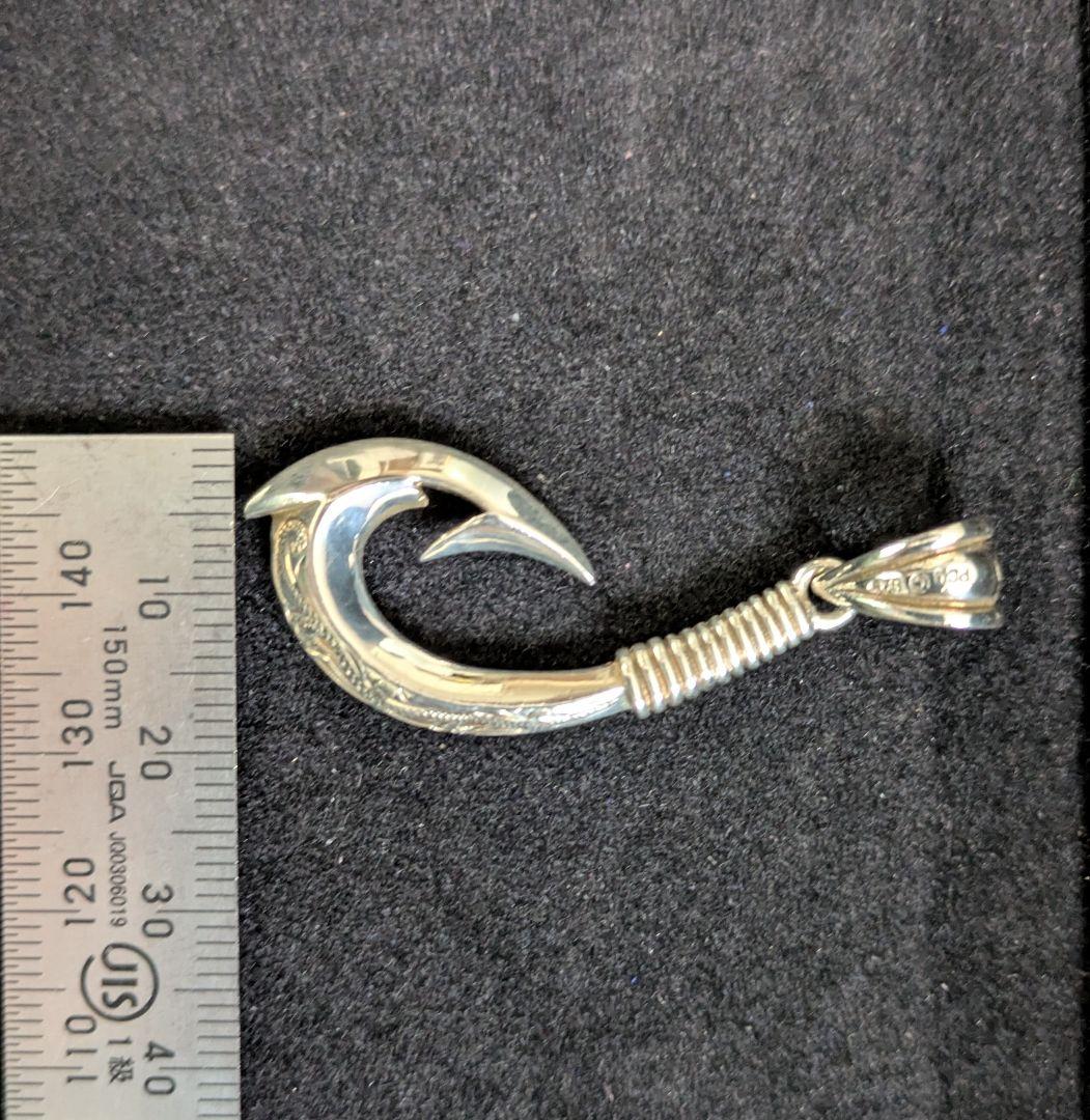 シルバー925 フィッシュフック ペンダントトップ 釣り針 ネックレスヘッド