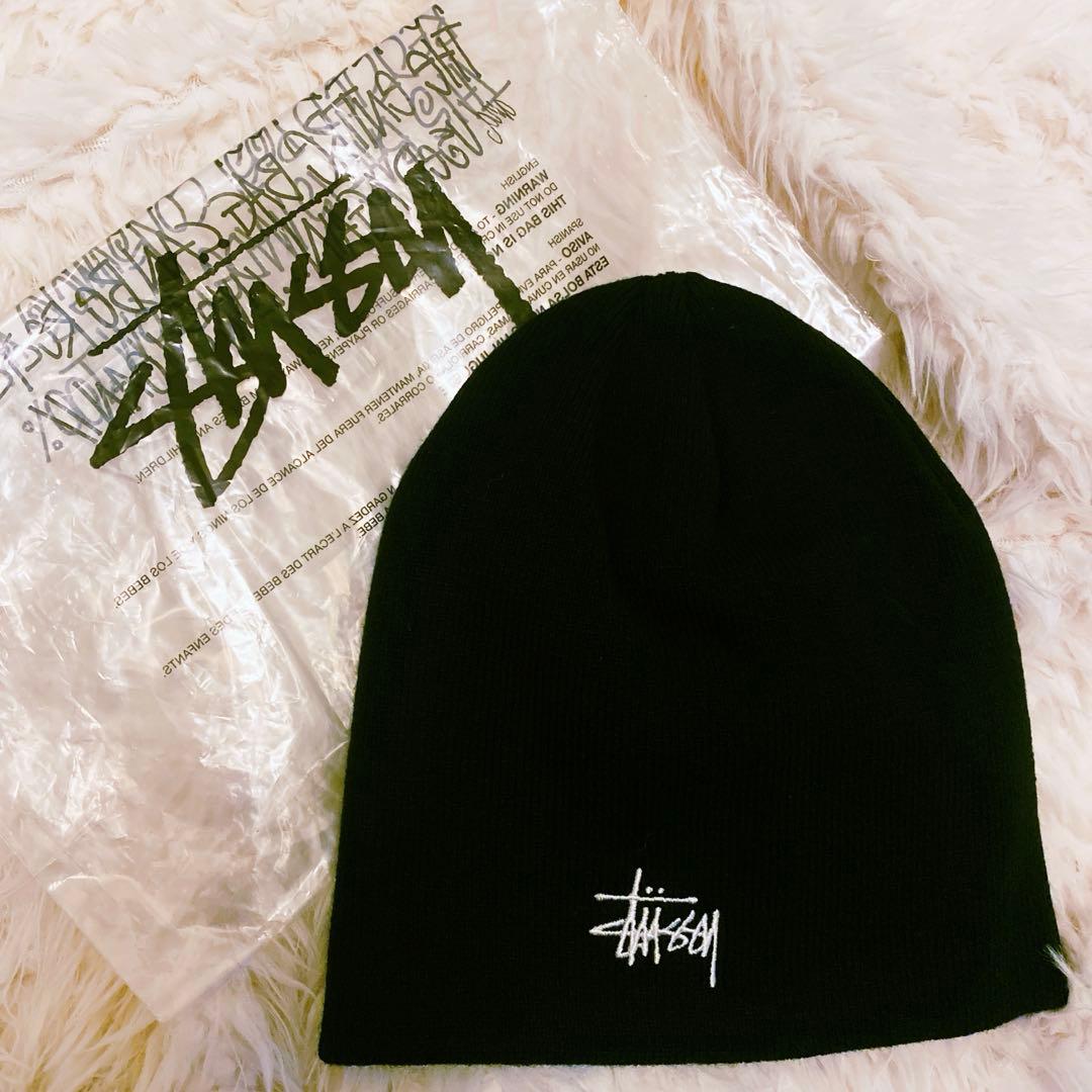 帽子 STUSSY BASIC SKULLCAP BEANIE BLACK CAP