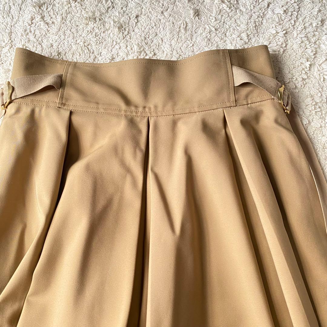 ADORE アドーア ベージュ フレアスカート サイドリボン付き ロングスカート