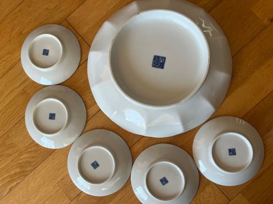 有田焼　染錦花鳥　古伊万里　取皿　高台盛皿　tableware retro