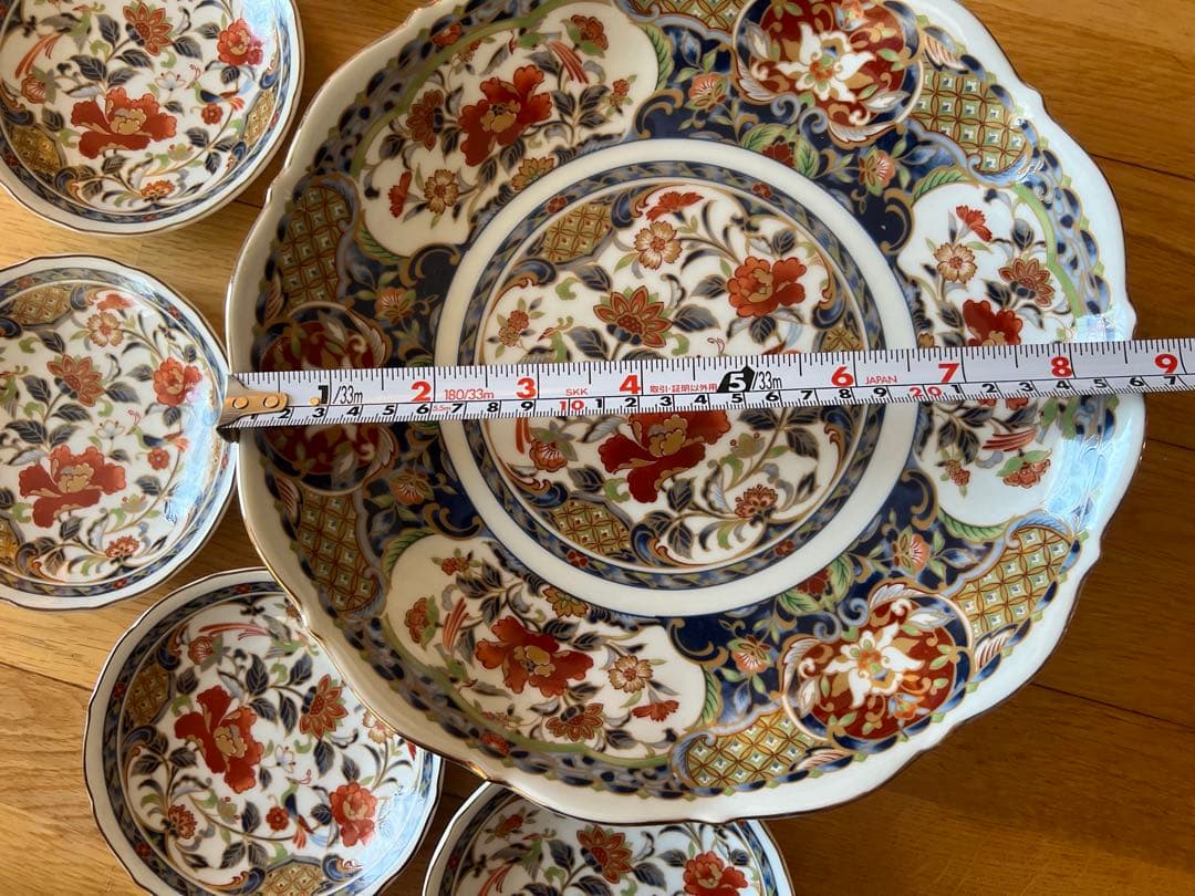 有田焼　染錦花鳥　古伊万里　取皿　高台盛皿　tableware retro