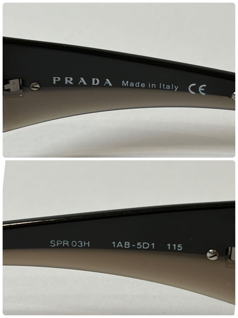 PRADA SPR 03H シールドシェイプ サングラス ブラック ケース付
