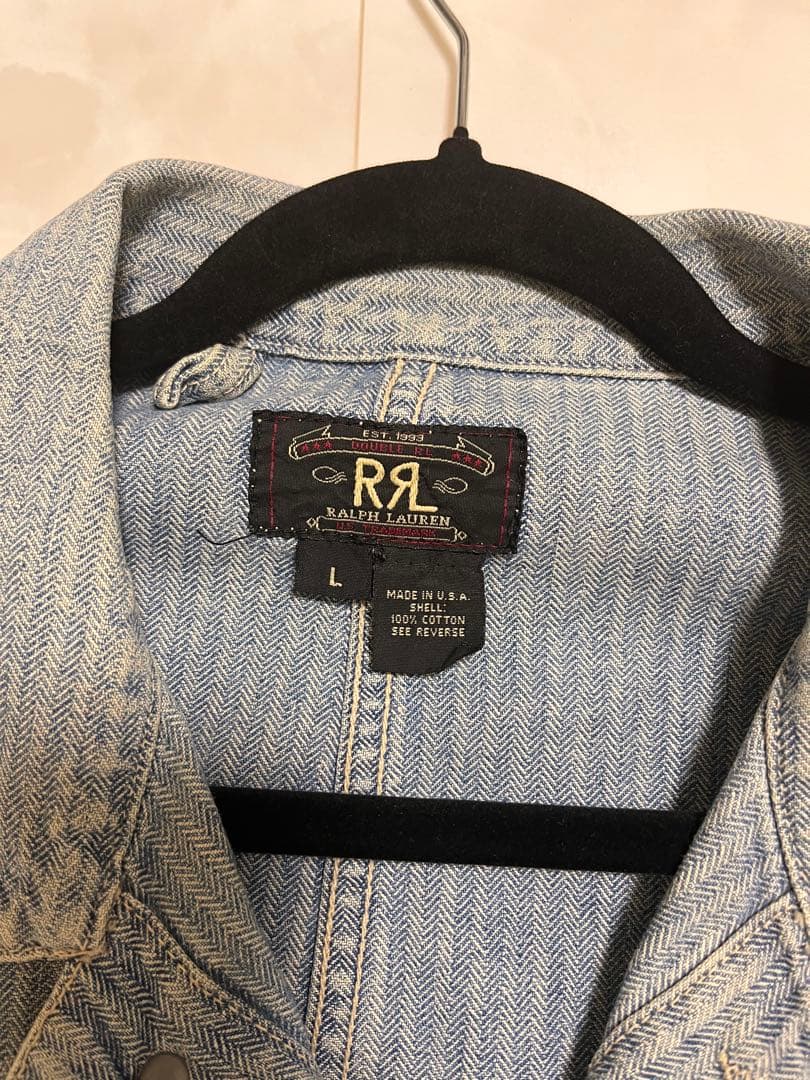 花*道様 ストライプ カバーオール L RRL ヘリンボーン 三つ星タグ キムタ