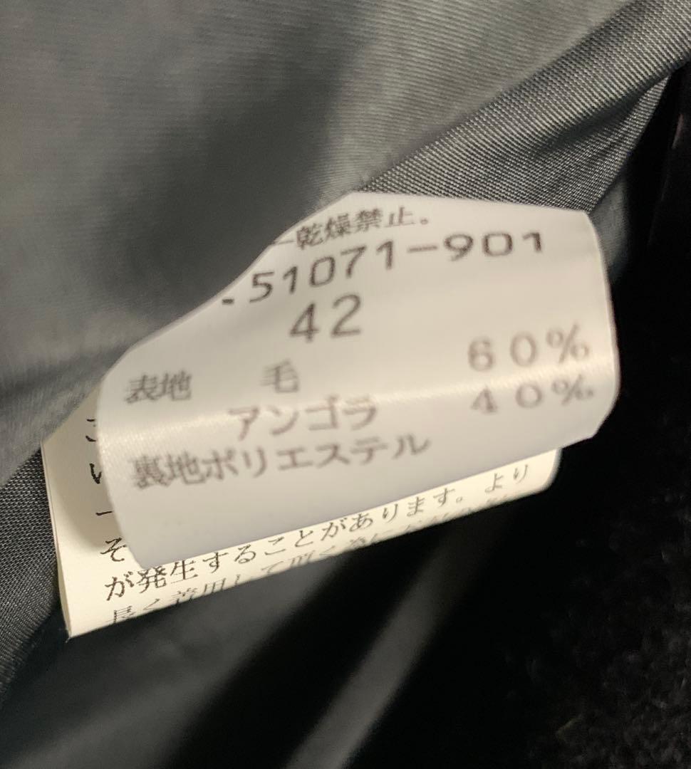ローズティアラ 42 フレアスリーブコート ネイビー　アンゴラ混