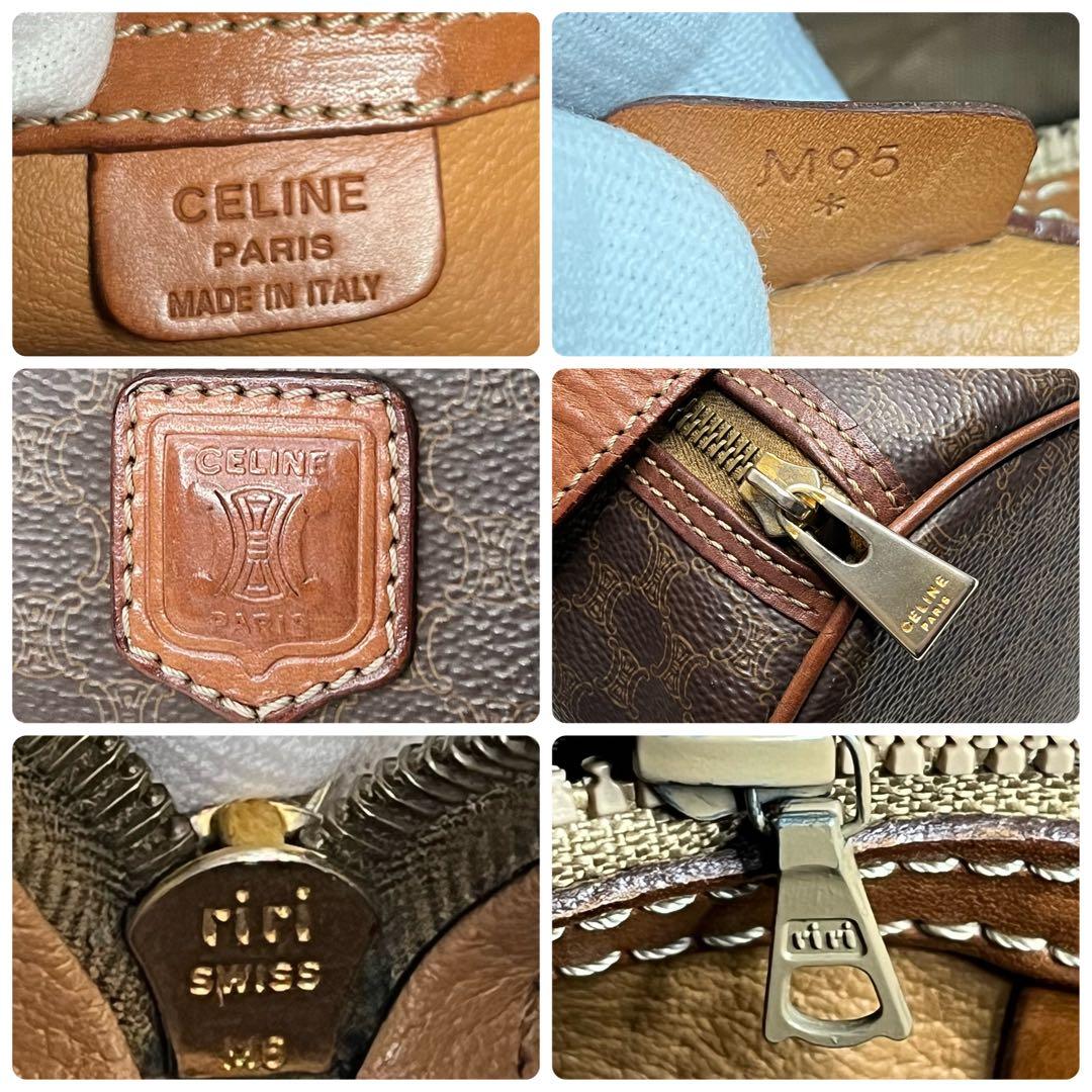 ✨美品✨☘️CELINE ☘️✨ミニボストン✨ドラム型✨マカダム柄✨PVCレザー✨
