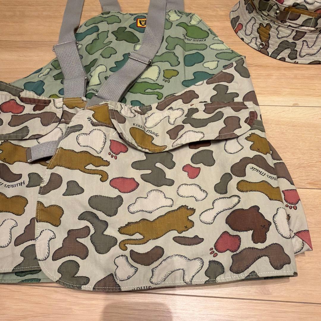 HUMAN MADE x KAWS 迷彩柄ベスト・ハットセット