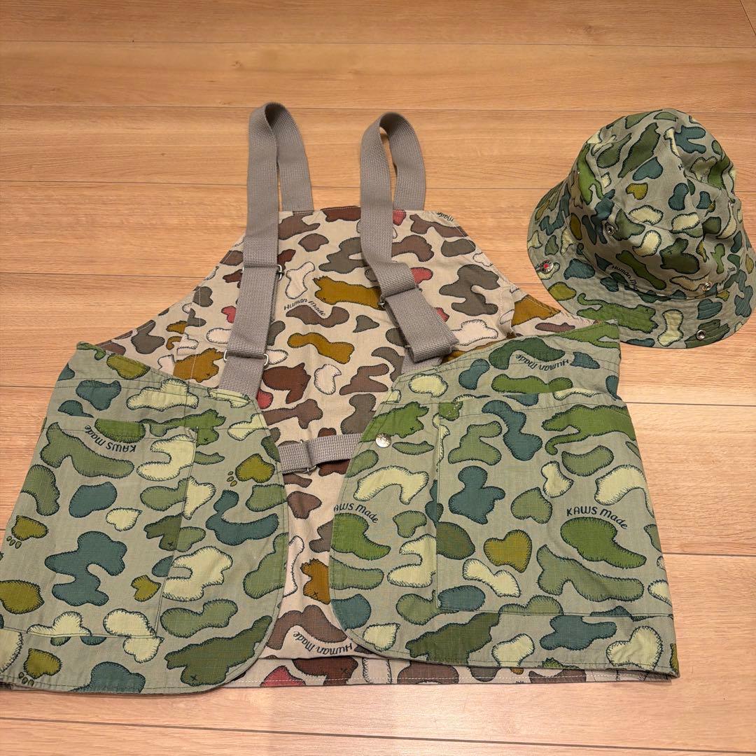 HUMAN MADE x KAWS 迷彩柄ベスト・ハットセット