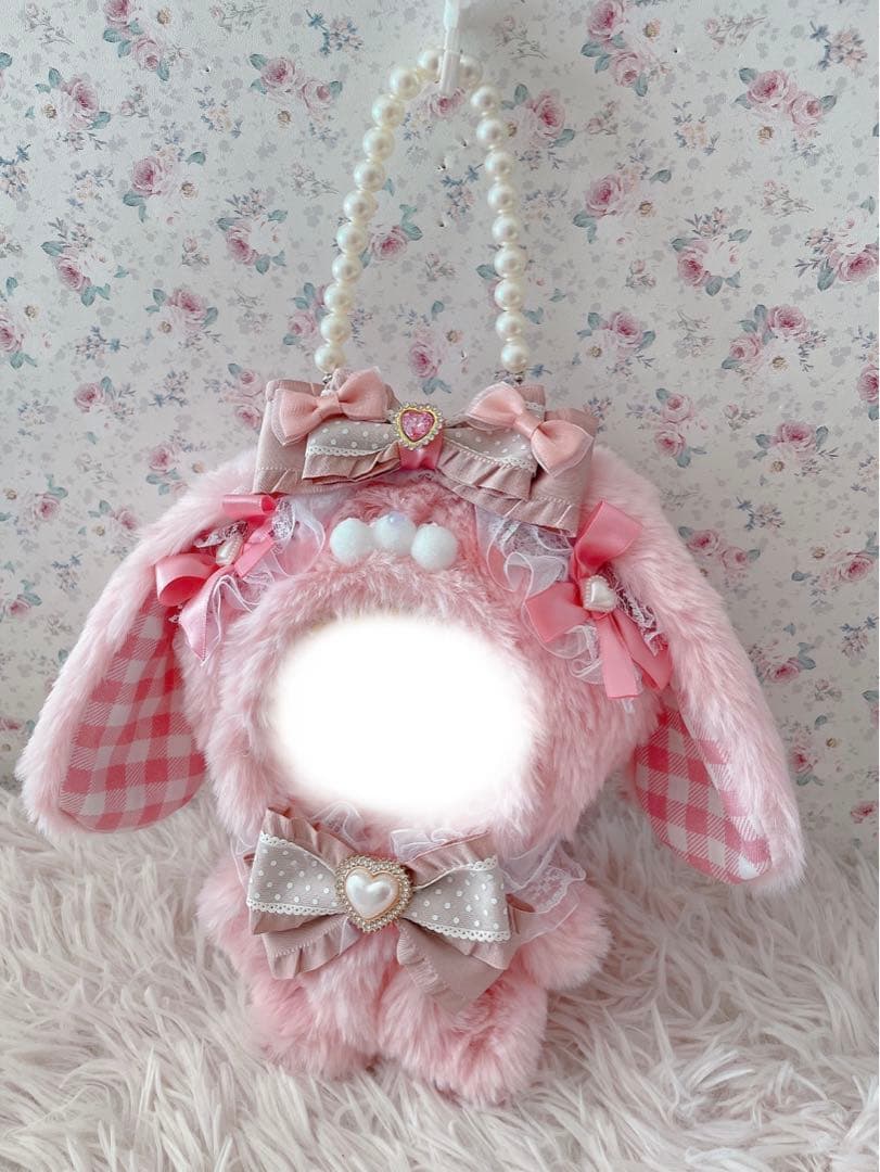 １６cm立ちぬい服♡韓国風ロリータゆめかわ姫系♡うさぎの着ぐるみ♡ピンク