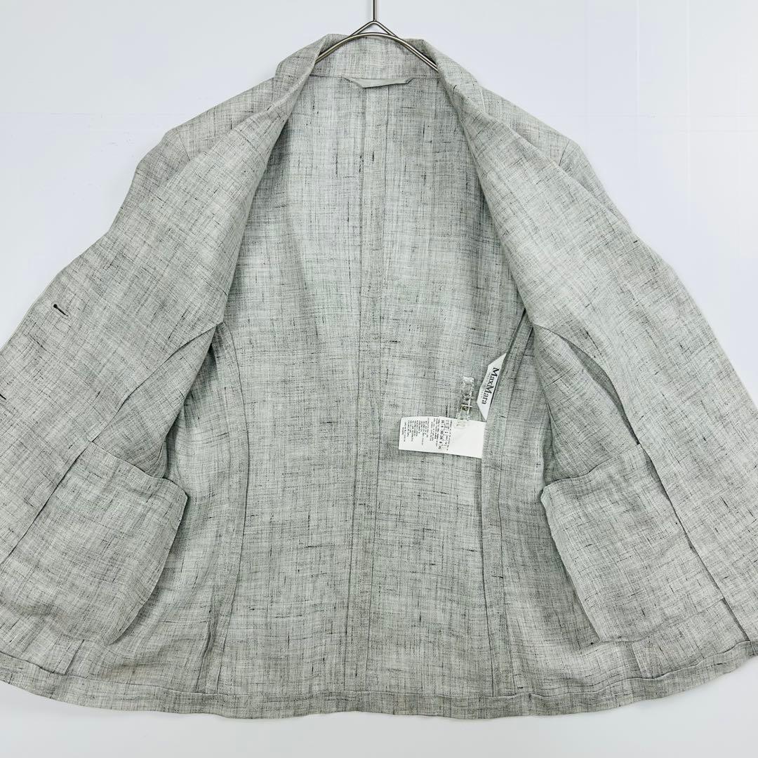 極美品 Max Mara マックスマーラ テーラードジャケット リネン 麻 40