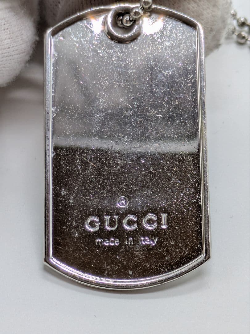 Airmac GUCCI シルバー ドッグタグネックレス ボールチェーン