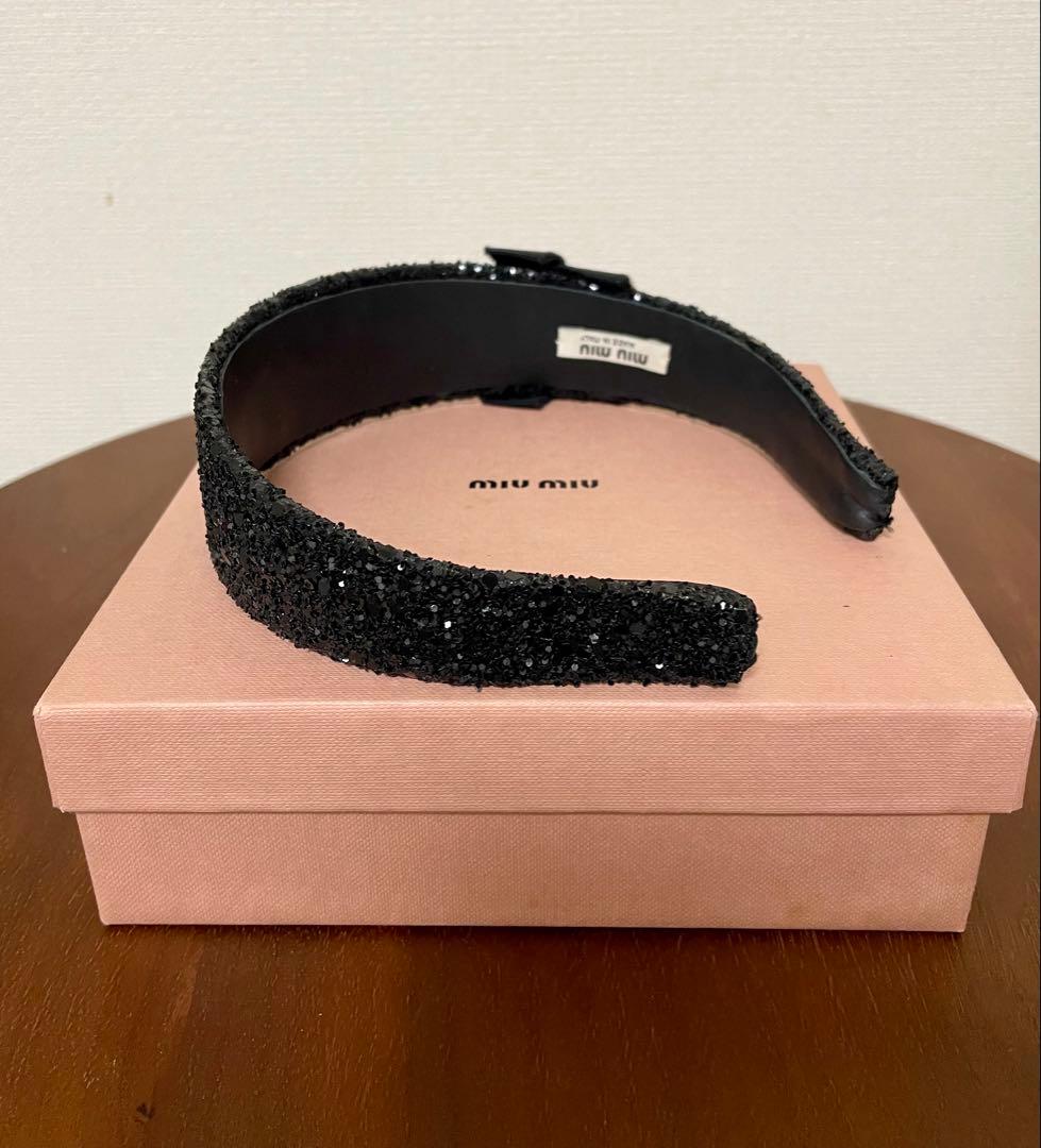 MiuMiu ブラック　グリッター　カチューシャ　浜崎あゆみ　プラダ