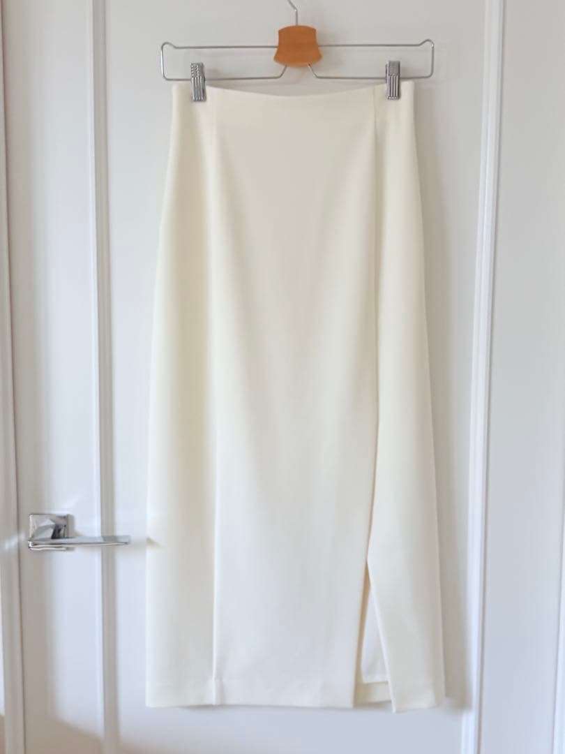 定価2.5万　美品　ブレンヘイム　ジョーゼット　ロングタイトスカート　ホワイト
