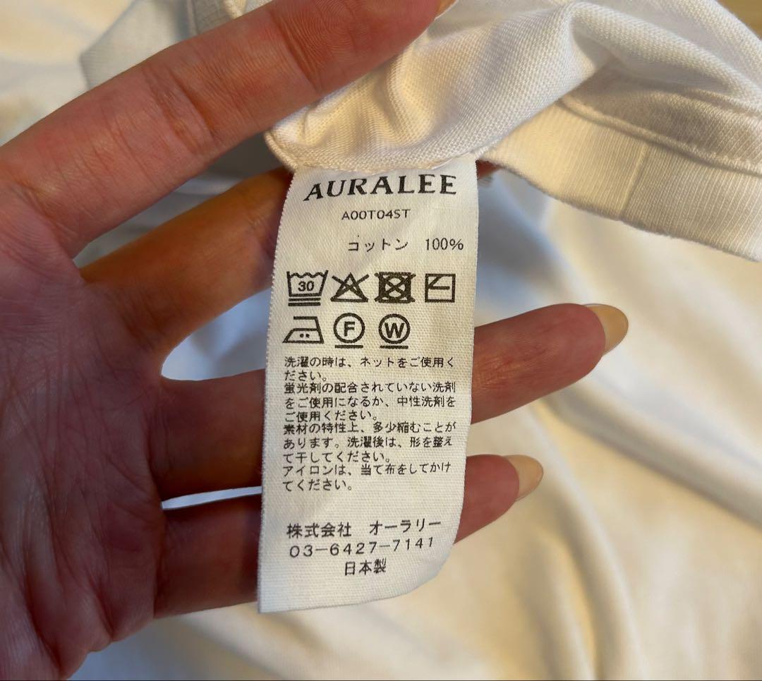 AURALEE シームレスクルーネックTee ホワイト　0サイズ