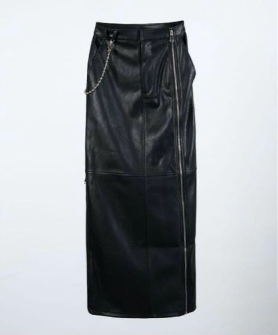 THEODORIC.dy ジップ ロング レザー スカート
