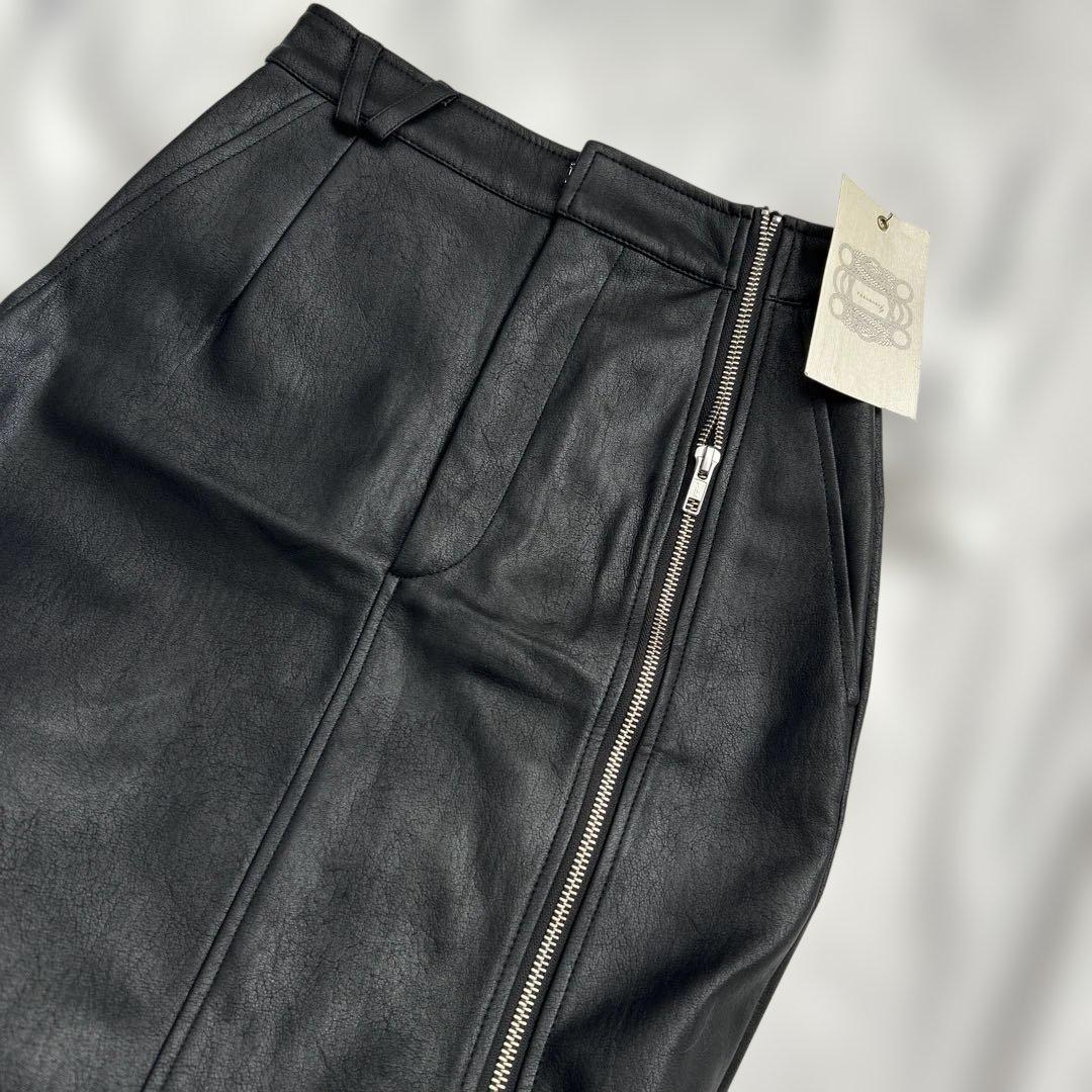 THEODORIC.dy ジップ ロング レザー スカート