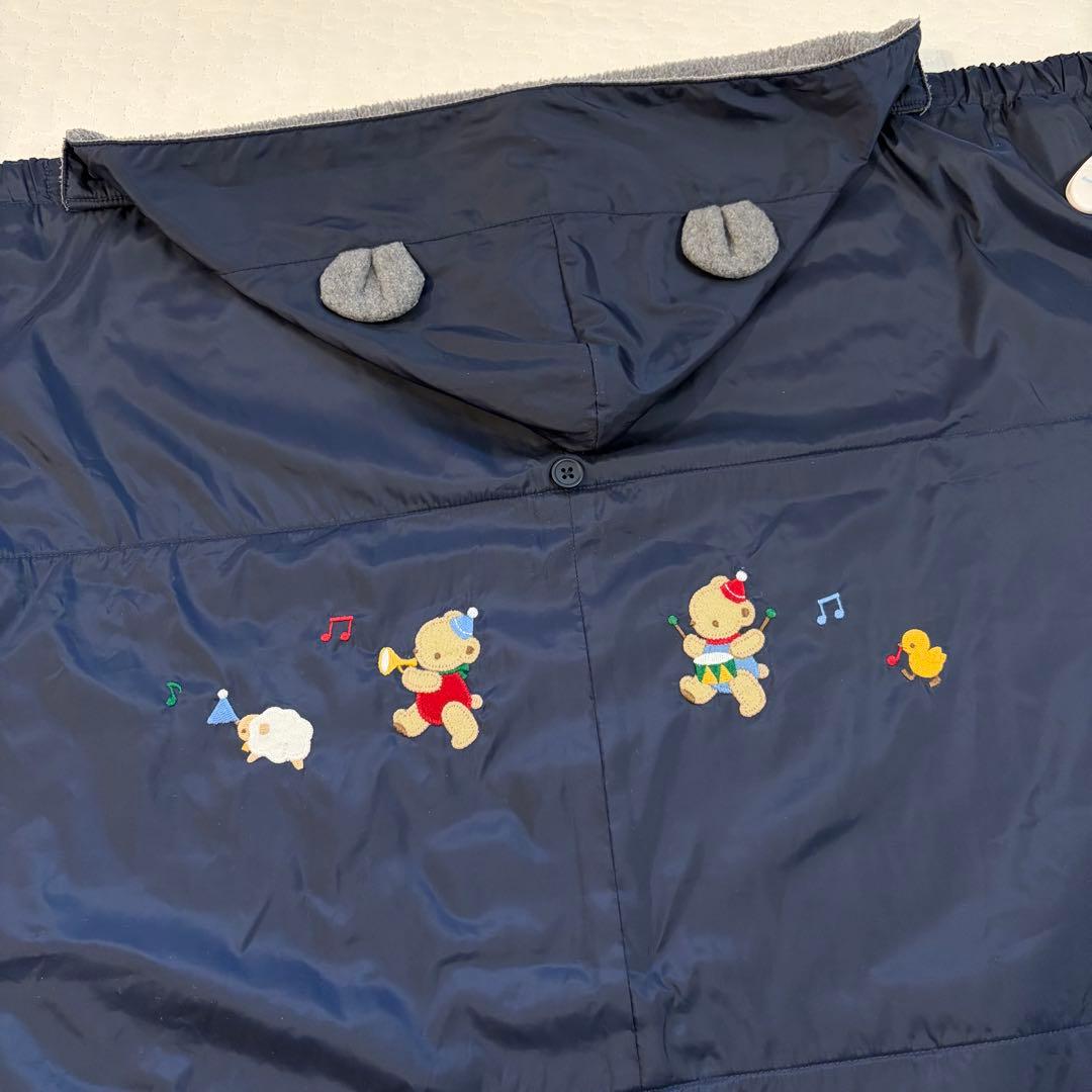 【美品】ファミリア　3wayブランケット　ネイビー