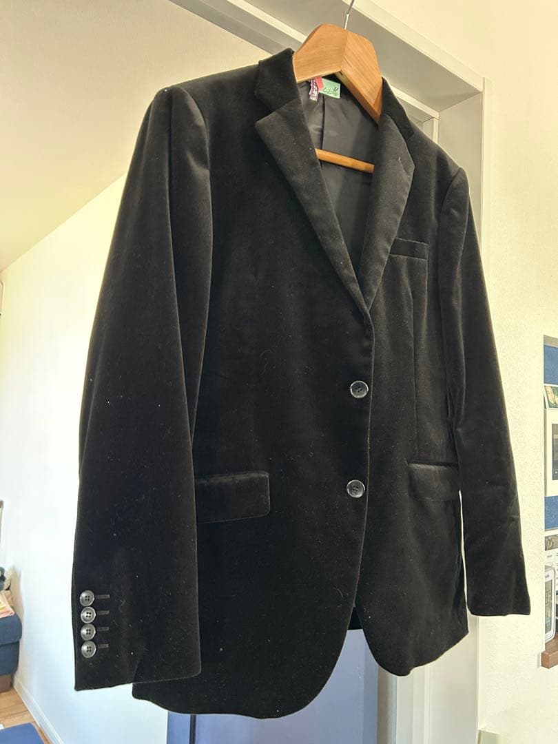 【美品】ヨウジヤマモト A.A.R　テーラード　ベロア　黒　サイズXL