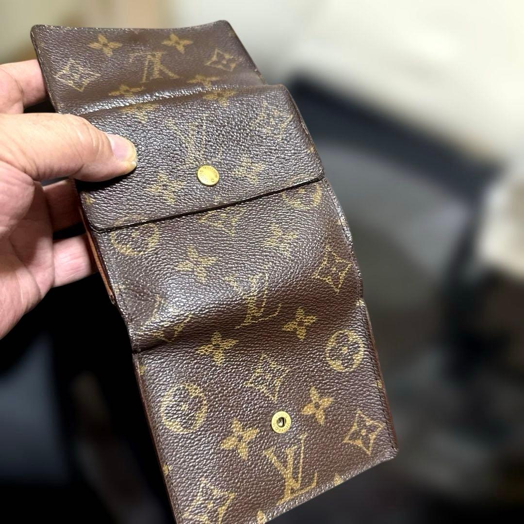⑦★在庫セール/良品♪モノグラム Wホック折財布