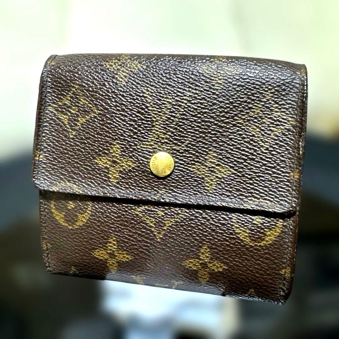 ⑦★在庫セール/良品♪モノグラム Wホック折財布