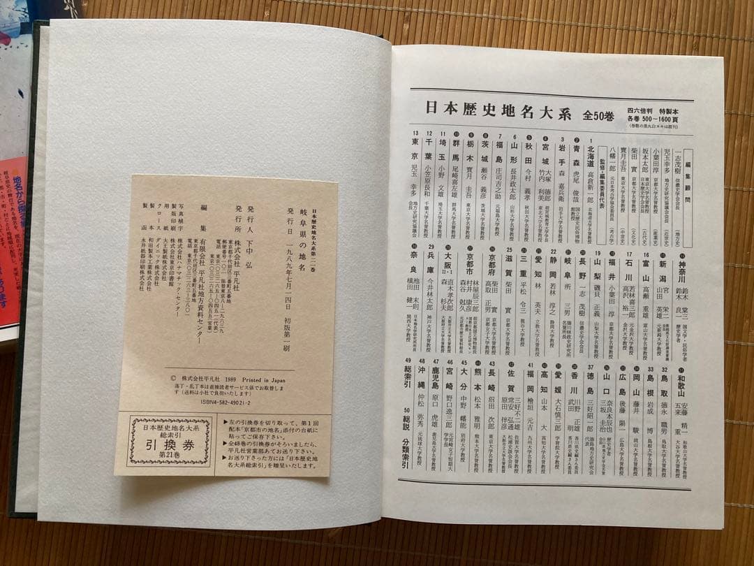 郷土歴史大事典　岐阜県の地名　平凡社