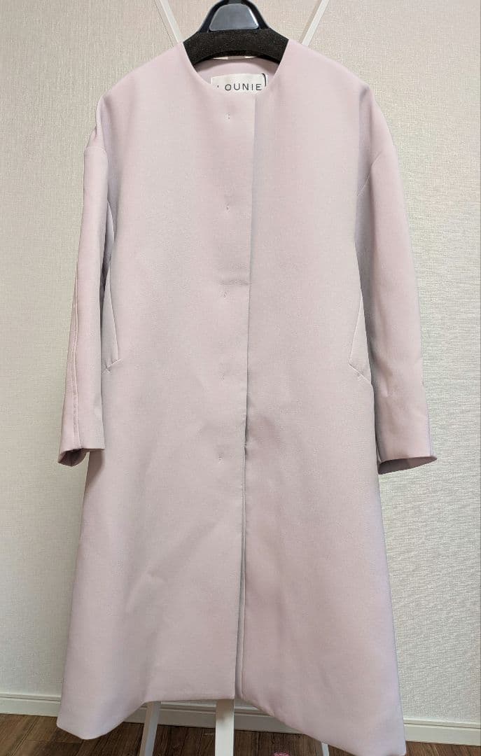 【新品タグ付】LOUNIE ノーカラーコート ライラック