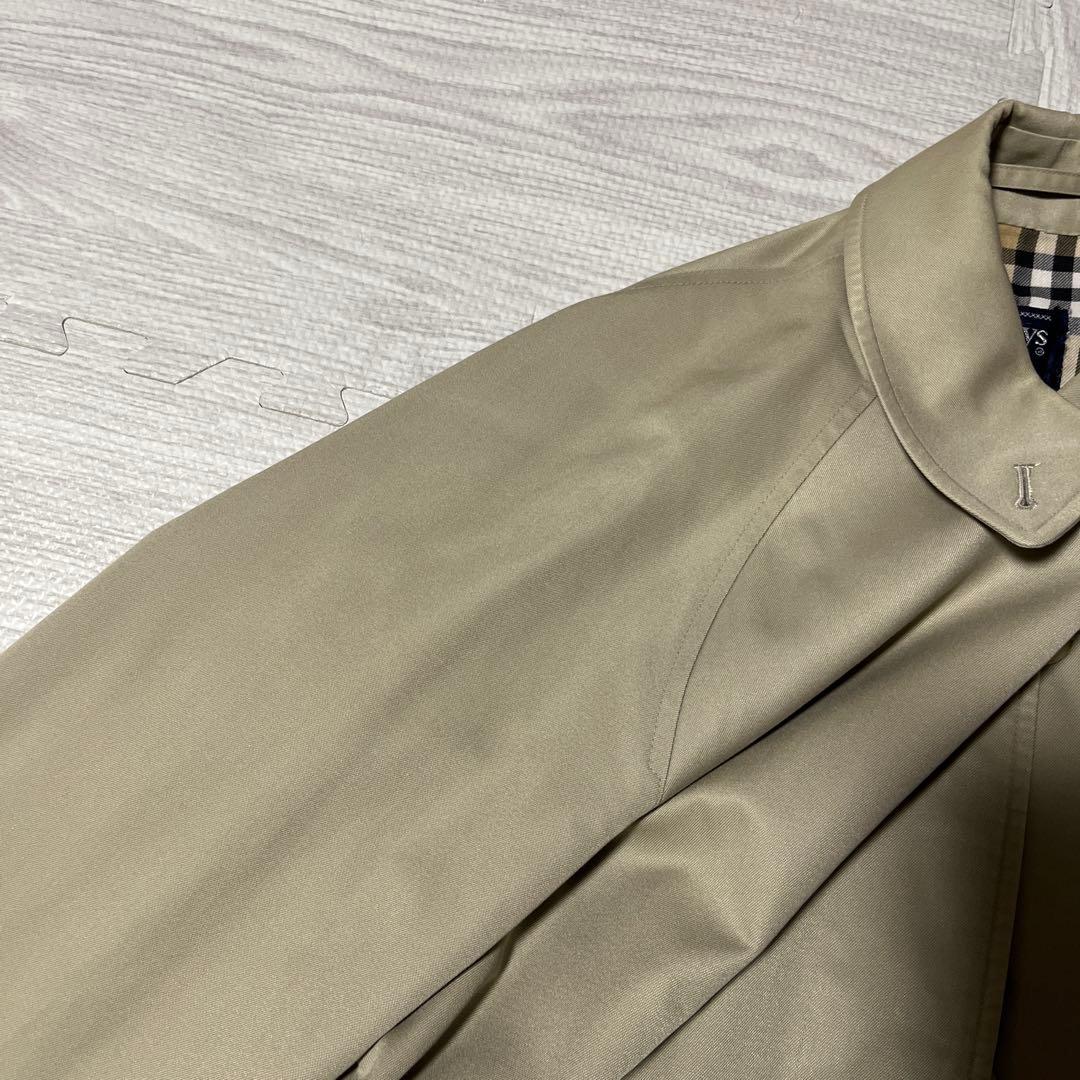 一枚袖　英国製 Burberry's ビンテージ　比翼　ステンカラーコート　84