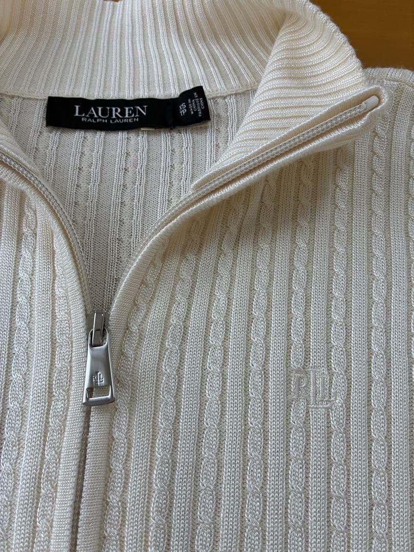 未使用 ラルフローレン ミニ ケーブル ジップ カーディガン 現行QRタグ 春服