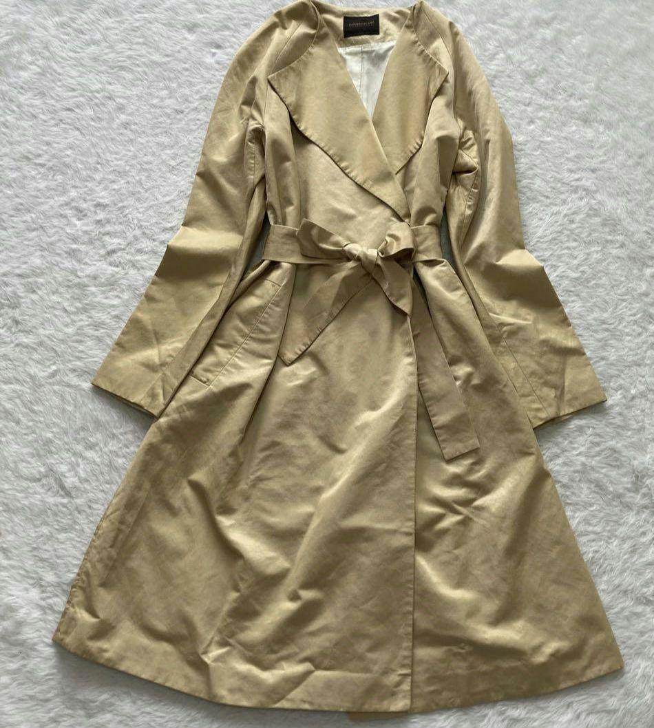 【極美品】トゥモローランドコレクション　麻混　ダブルフェイス　春コート　ロング丈