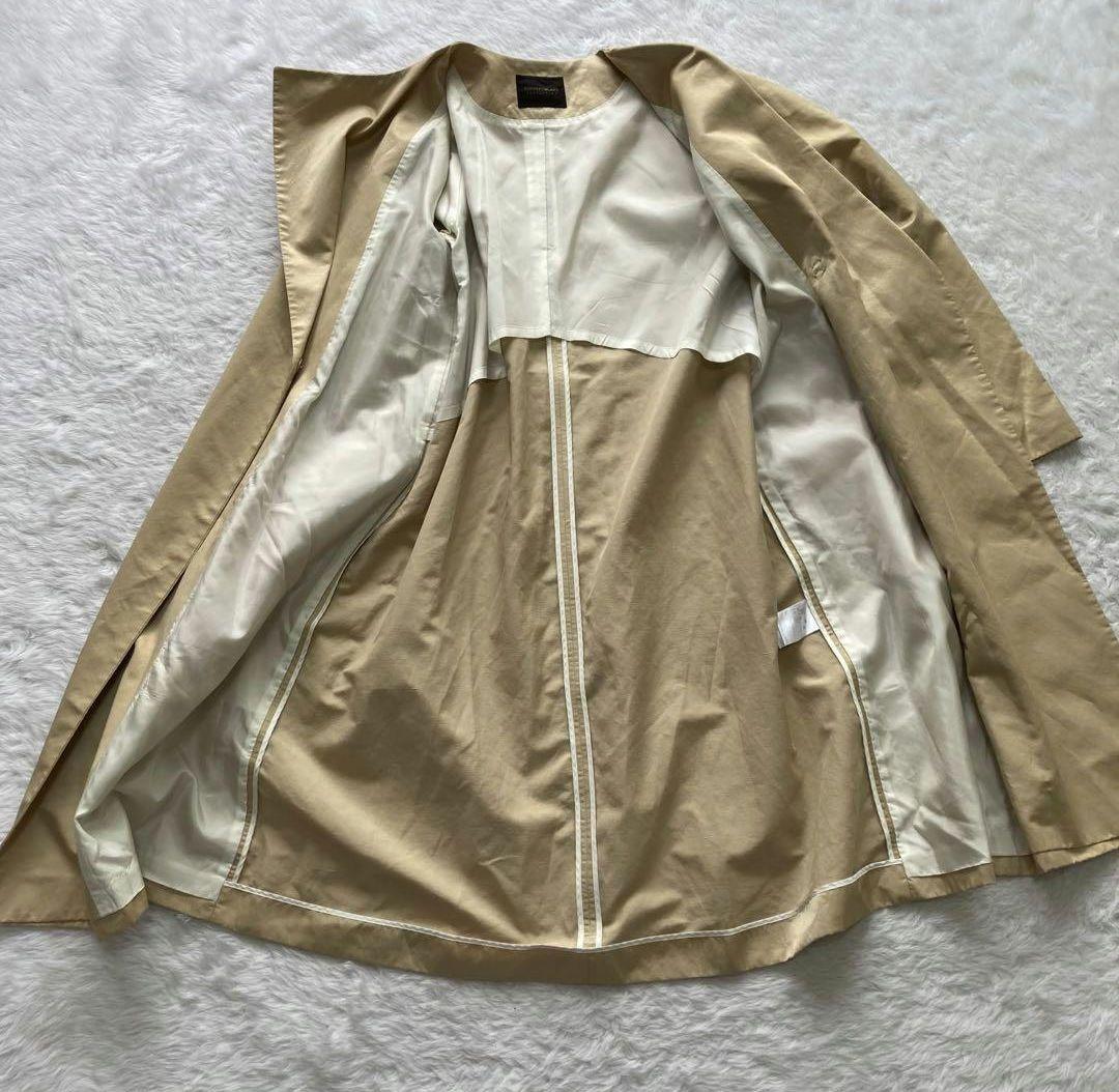 【極美品】トゥモローランドコレクション　麻混　ダブルフェイス　春コート　ロング丈